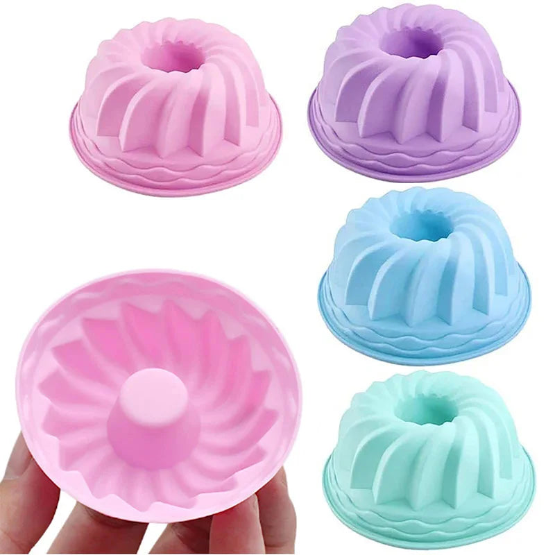 12Pcs Silicone Donut Pan for Baking Nonstick Doughnut Muffin Pumpkin Cup Cupcake Molds Pan Mini Fluted Tube Silicone Baking Mold