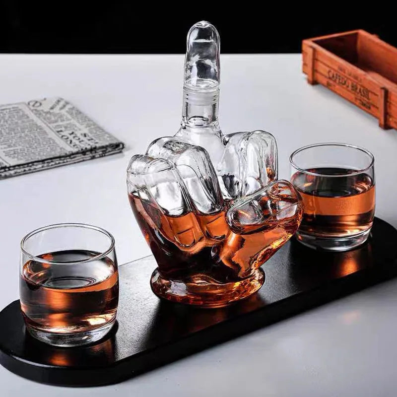 1000ML Decanter, Novelty Finger Whisky Decanter, Scottish Bourbon Bottle