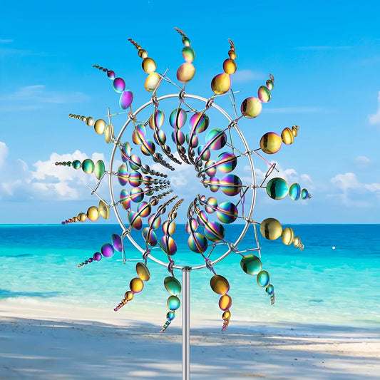 1 Piece of Metal Powered Windmill - Outdoor Garden Decoration, No Battery Required, Creative Lawn Art Rotator