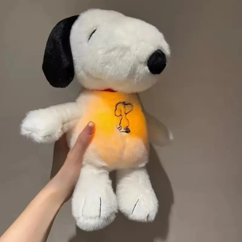 2026 Glowing Breathing Snoopy Plush Toy Baby Sleep Aid Cute Calming Stuffed Animal Kids Bedtime Gift。
