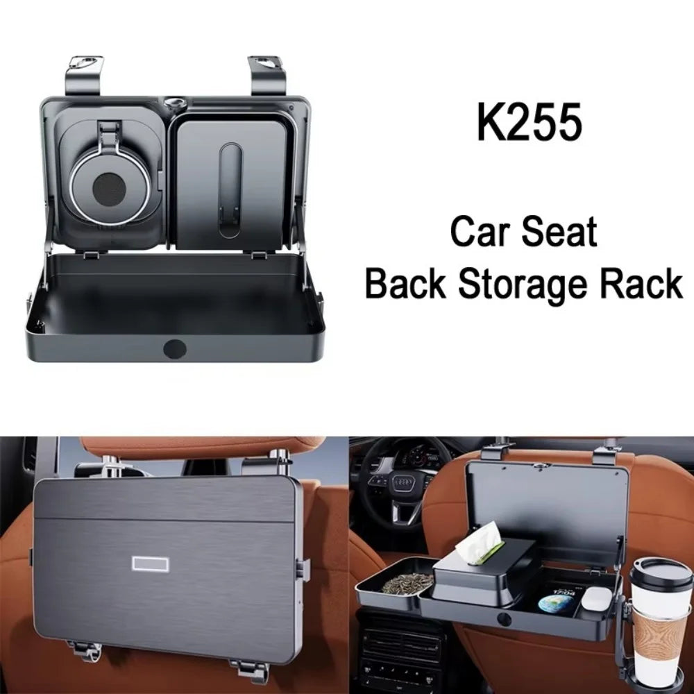 Car Backseat Organizer Food Tray Snack Table With Cup Holder Multifunctional Car Headrest For Road Trip Car Interior Accessories