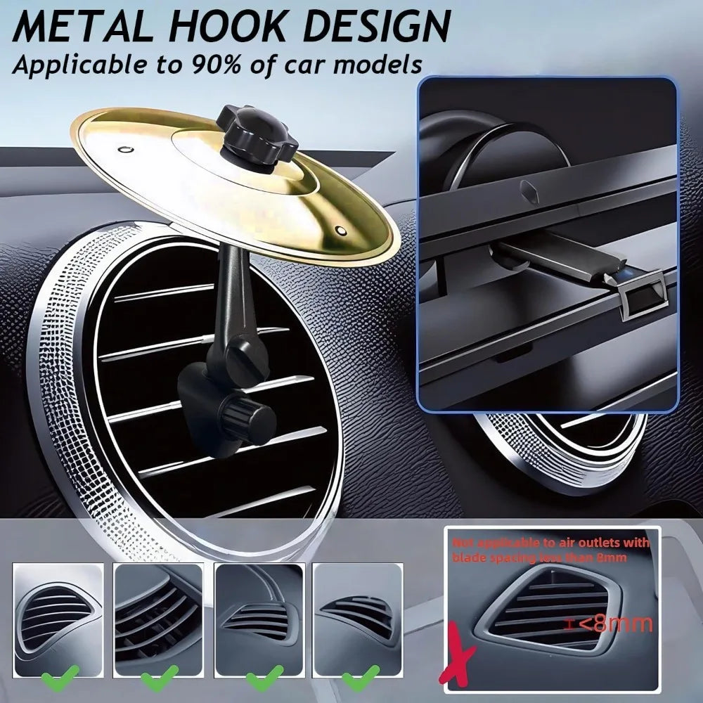 Car Cymbal, Car Cymbal Air Vent, Mini Drum Crash Cymbal for Car Vent, Suitable for All Types of Vehicles