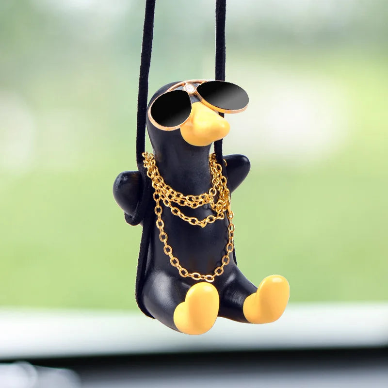 Swing Car Pendant for Car Rear View Mirrior Hanging Accessories Swing Duck Cute Car Decor Car Gift