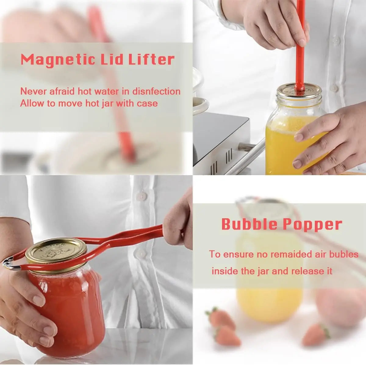 6PCS Canning Supplies Canning Kit, Canning Essentials Set Include Tongs, Wide Mouth Funnel, Jar Lifter, Jar Wrench