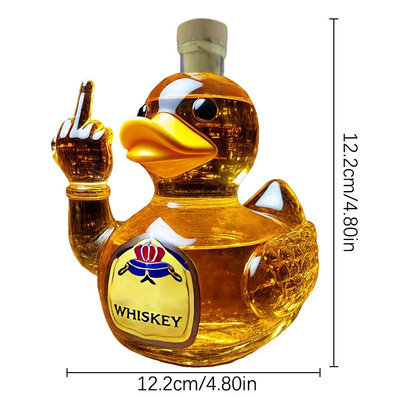 1Pieces Middle Finger Duck Bottle,Funny Middle Finger Whiskey Duck Bottle