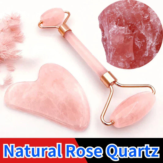 Rose Quartz Jade Roller Set
