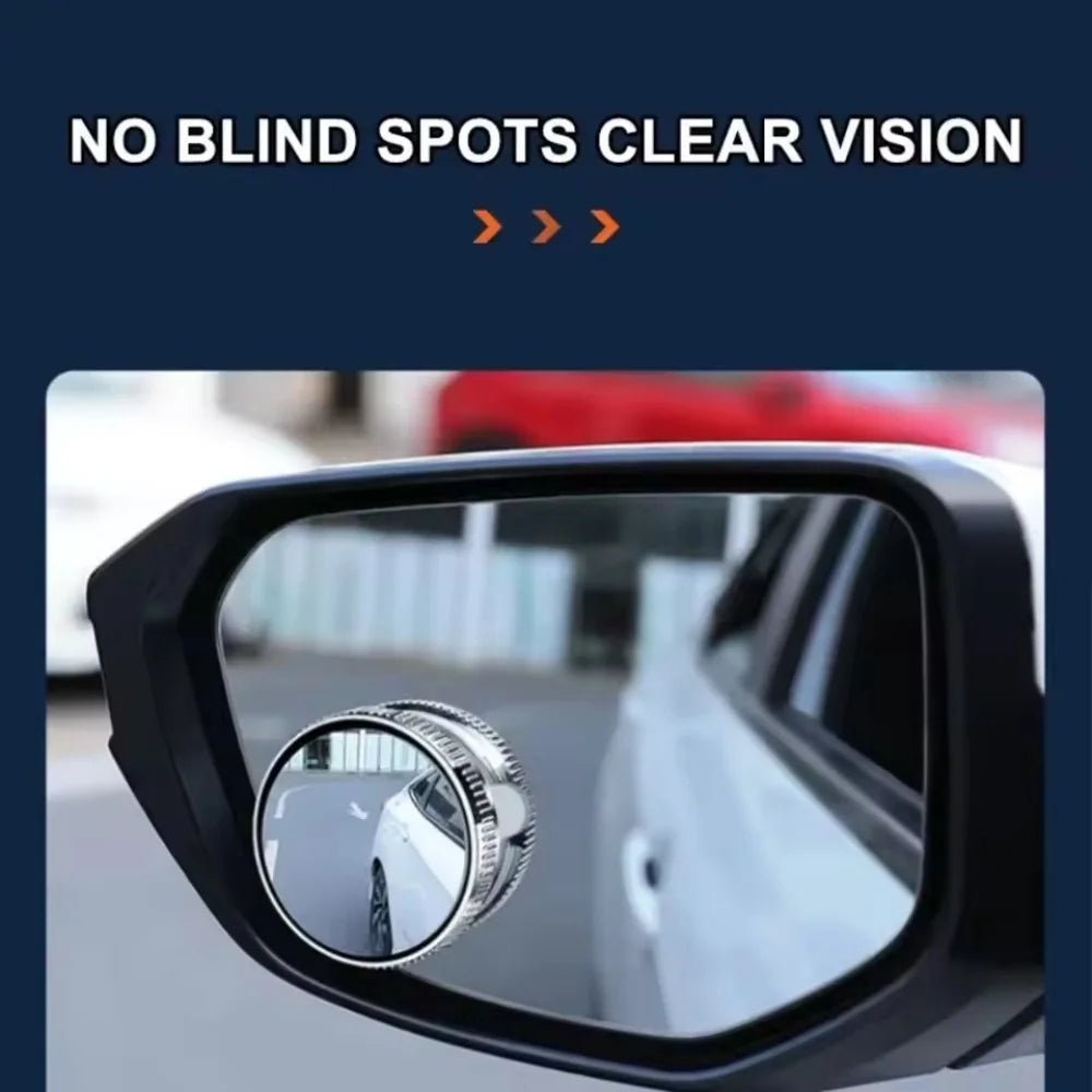 2-Piece Wide-Angle Car Blind Spot Mirror Set 360-Degree Adjustable Suction Cup Auxiliary Rearview Mirror for Vehicle Safety