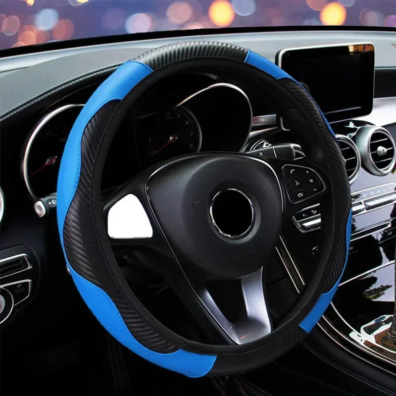 Universal 37-38.5cm Car Steering Wheel Cover Microfiber Leather Soft Anti-Slip Steering Wheel Protection Auto Accessories Amagi
