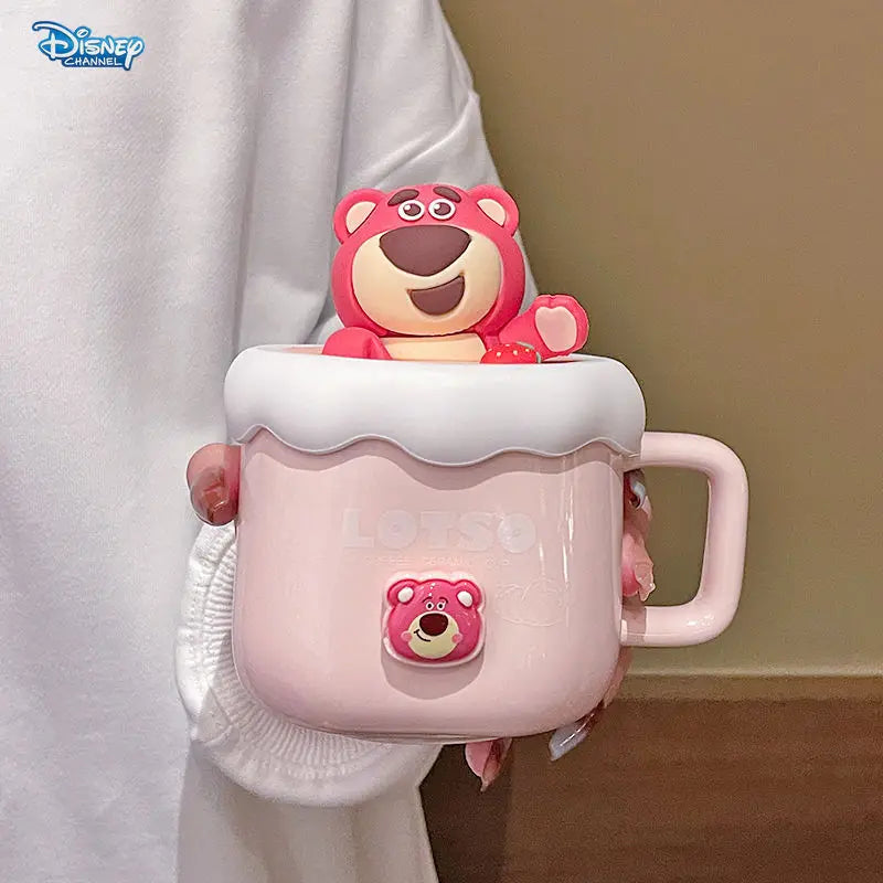 Disney cute Winnie the Pooh Mug Ceramic Mug Gift Strawberry Bear Couple Mug Office Coffee Drinking Girl Birthday Gift Gift