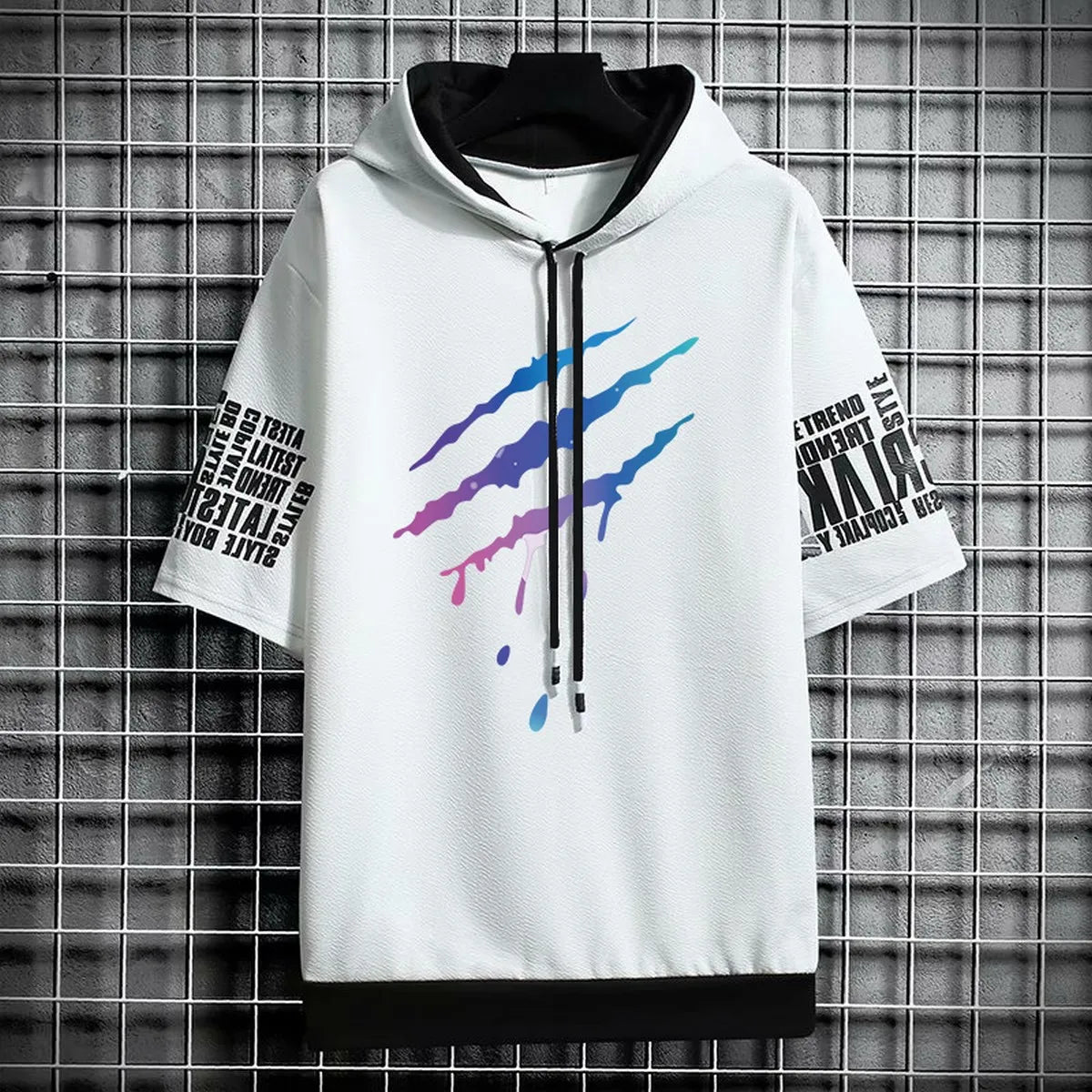 T Shirt for Men Clothing Streetwear Hoodies Oversized Korea 반팔티 Casual Hat T-shirt Print Graphic Tshirt Anime Sports Gym Hoodie