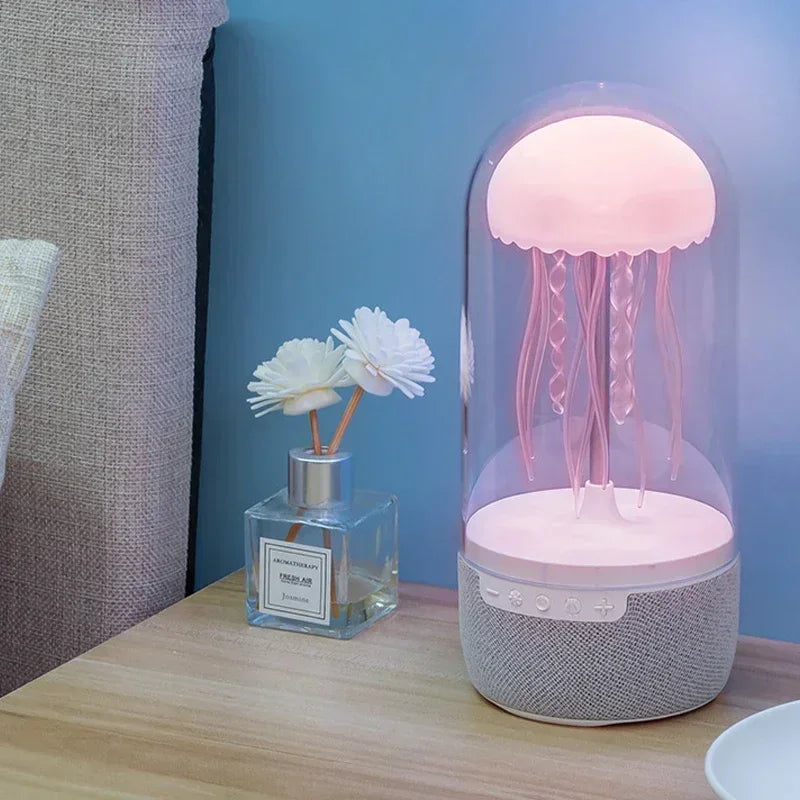 Creative Colorful Jellyfish Lamp Bluetooth Speaker HiFi Stereo 1800mAh Sports Jellyfish speaker with Lights for Office Home