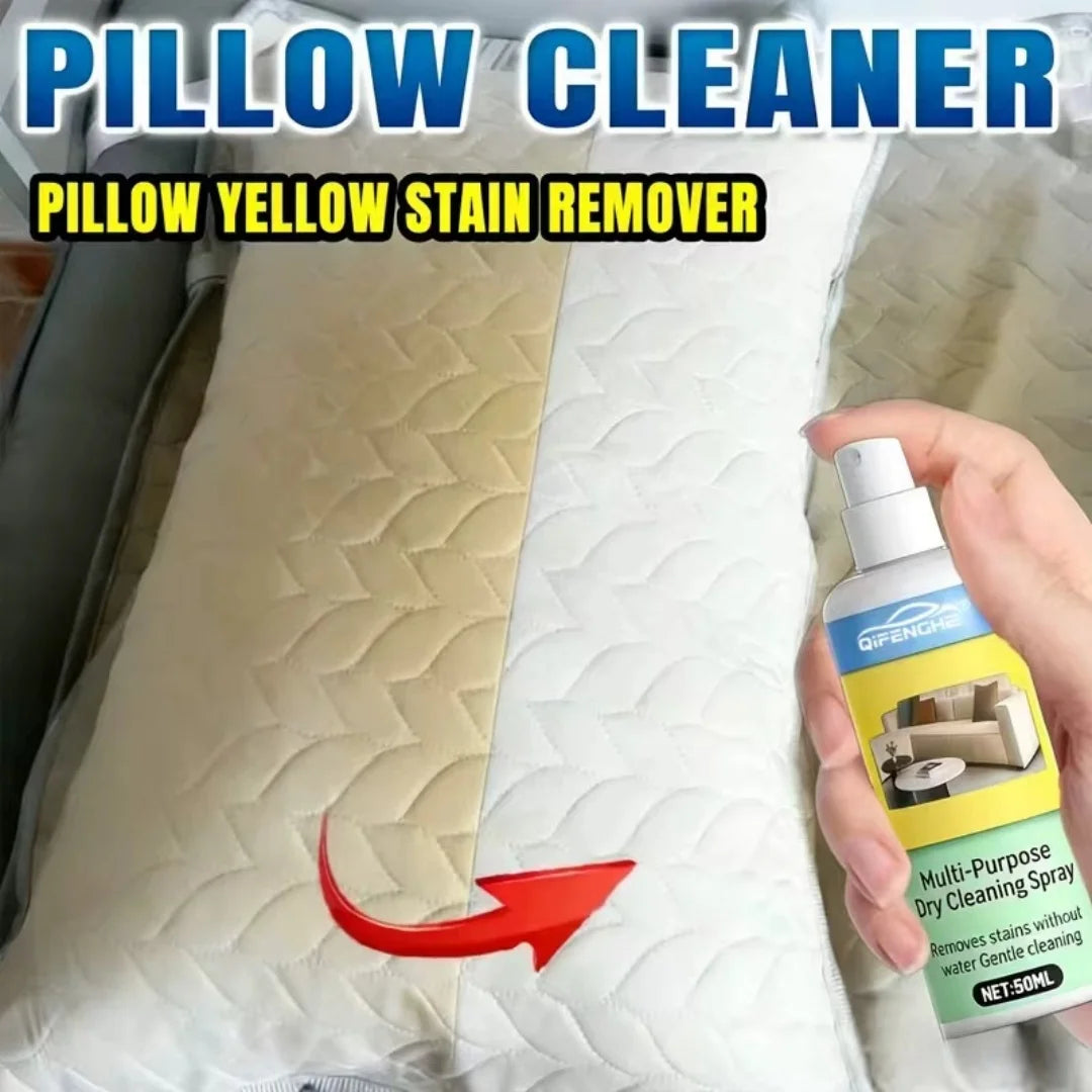QIFENGHE 100ml Multi-Purpose Dry Cleaning Spray, Waterless Fabric Stain Remover for Sofa, Carpet & Upholstery, No-Rinse Spot Cle