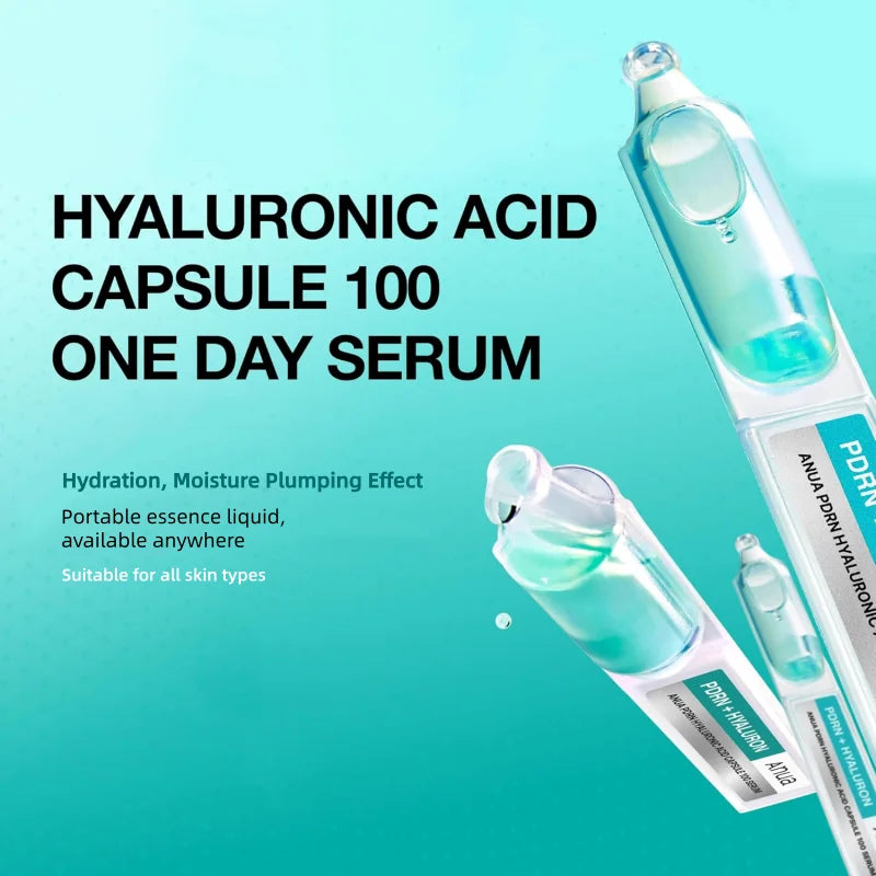 Korean PDRN Blue Essence,Hyaluronic Acid 100 Serum Radiant Skin Face Serum,Lightweight Deep Hydration 30ml Skincare Products
