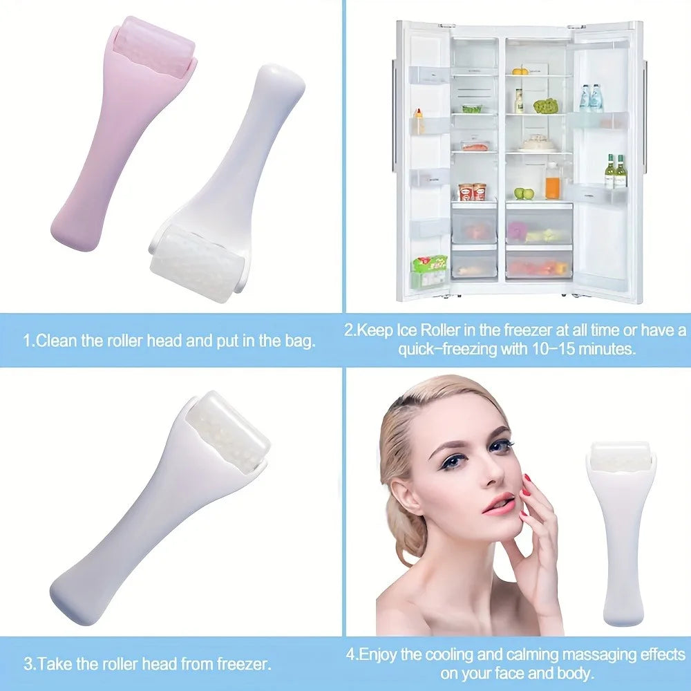 Facial Massage Roller Silicone Ice Mold Set Combo Reusable Spa Set Reducing Puffiness, Shrink Pores Shrink Pores Skin Care Tool