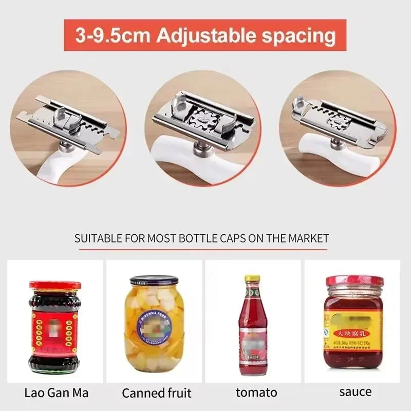 1PCS Stainless Steel Rotary Lids Off Jar Opener Adjustable Bottle Cap Opener Labor-saving Glass Bottle Canned For Kitchen Gadget