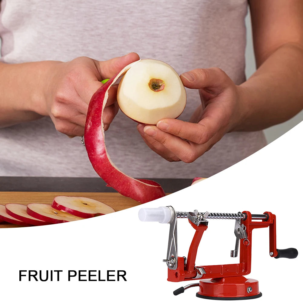 3 in 1 Fruit Peeler Slicing Machine Hand-cranked Stainless Steel Apple Peeler Kitchen Apple Slicer Corer Cutter with Metal Base