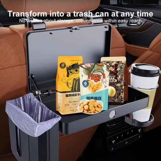 Car Backseat Organizer Food Tray Snack Table With Cup Holder Multifunctional Car Headrest For Road Trip Car Interior Accessories