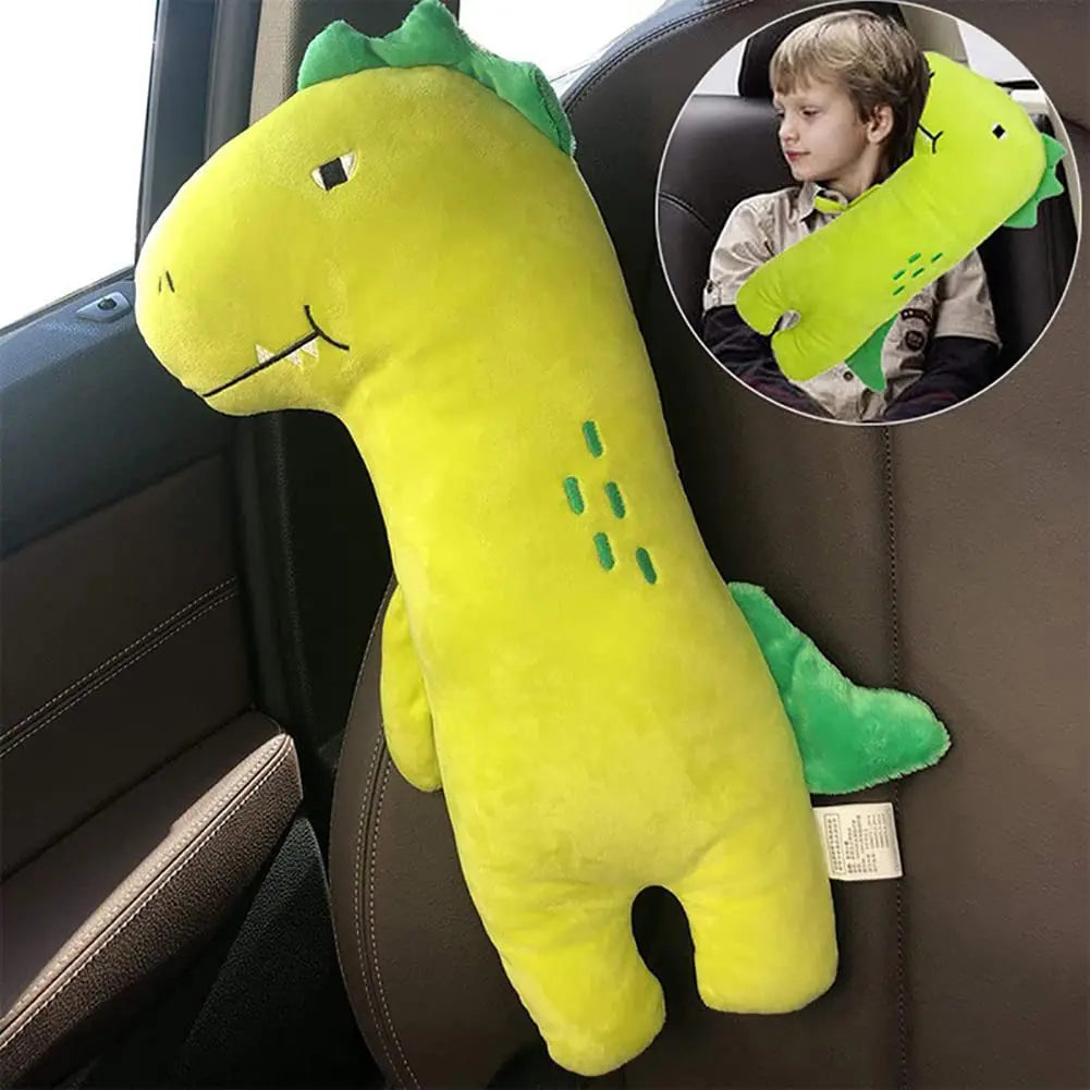 Cute Dinosaur Car Seat Belt Pillow, Soft Neck & Shoulder Protector to Prevent Strain