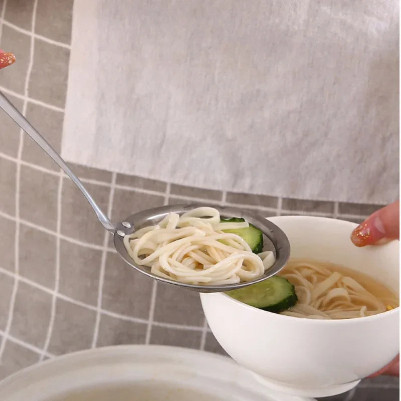 Kitchen Multi-functional Filter Spoon Stainless Steel Fine Mesh Wire Oil Skimmer Strainer Fried Food Net Kitchen Gadgets