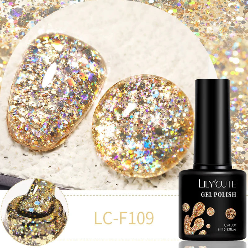 LILYCUTE 7ml 9D Cat Magnetic Gel Nail Polish Iridescent Magnet Semi