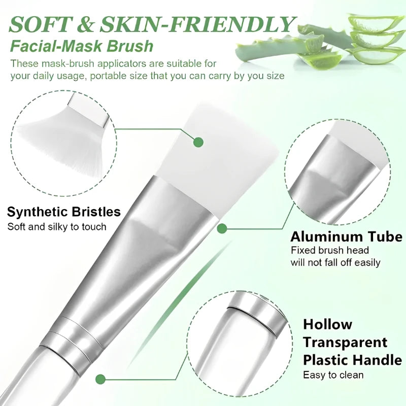 12pcs/set Facial Mask Brushes Soft bristle Transparent Crystal Rod Face Applicator Brush DIY Skincare Salon Spa Makeup Tools