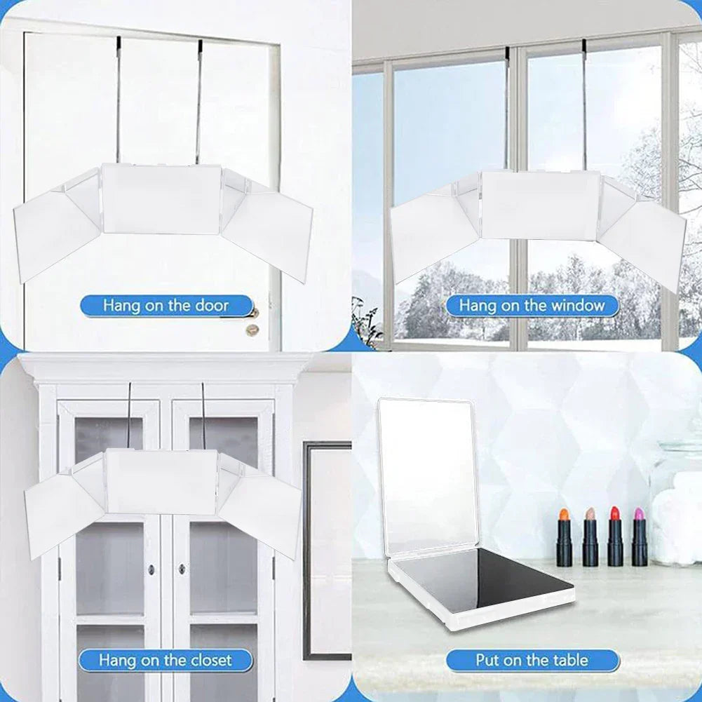 LED 3-Way Trifold Haircut Mirror