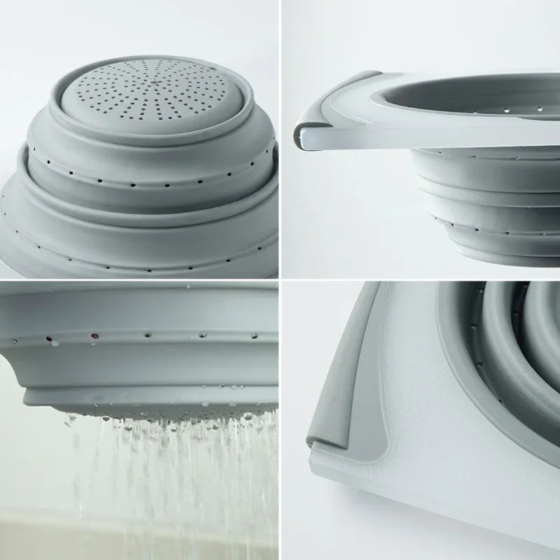 Innovative Multi-Functional 3 in 1 Chopping Board, Detachable Folding Drain Basket, Sink Cutting, Kitchen Tools