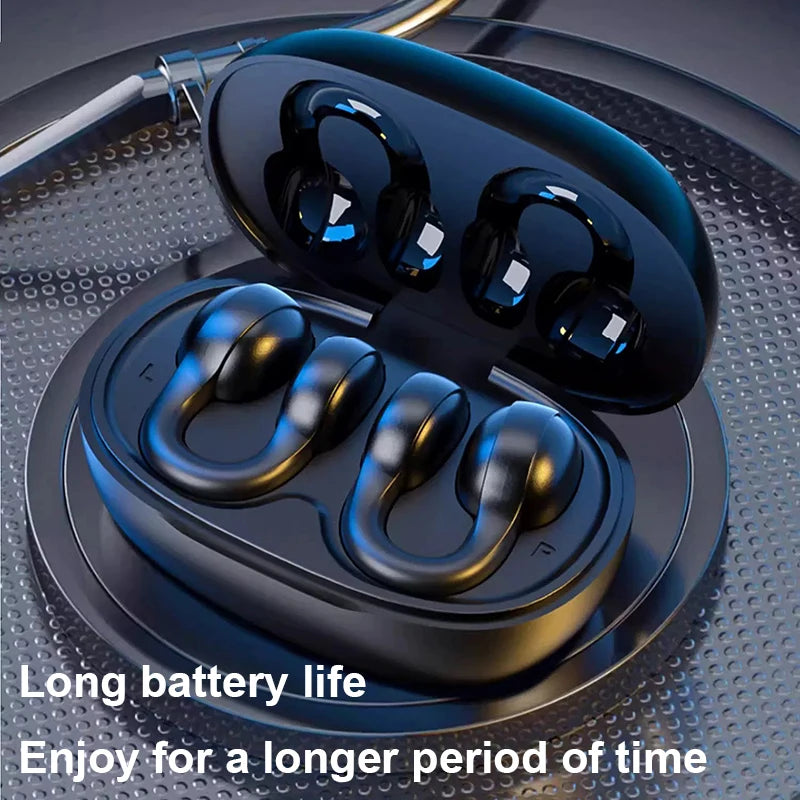 For Xiaomi Lenovo Bluetooth Earphones Soft Silicone Ear-Clip Wireless Headphone HiFi Stereo Headset Outdoor Sports Handsfree