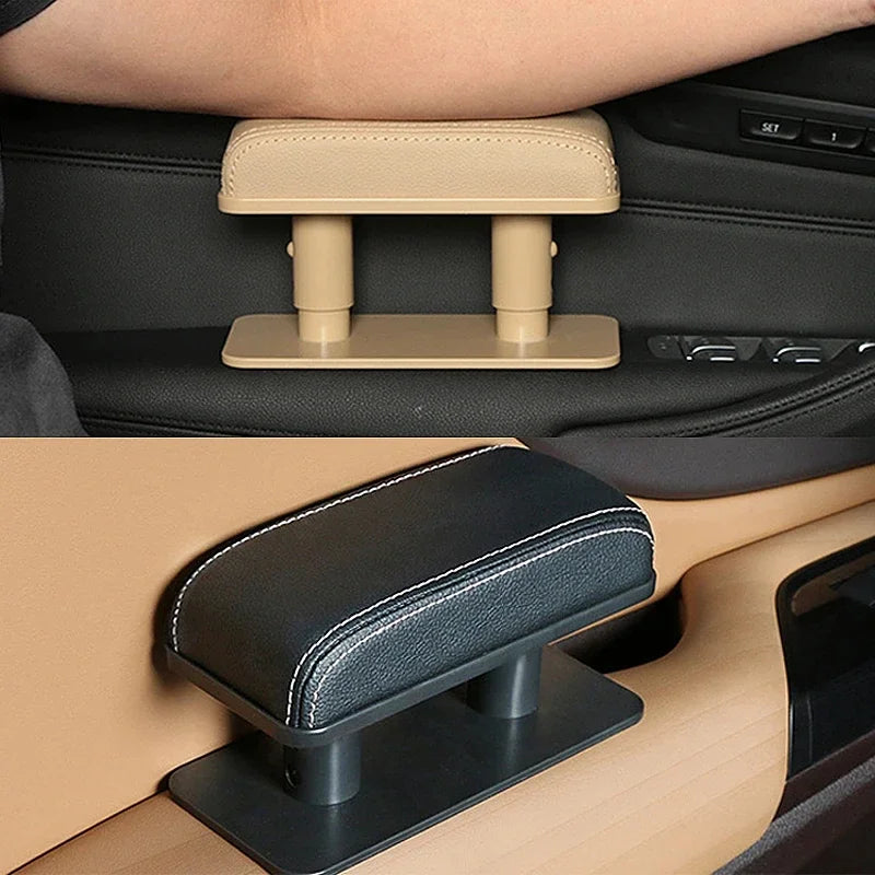 SEAMETAL Car Door Armrest Pad Adjustable Height Car Arm Rest Elbow Support Cushion PU Leather Universal Interior Protective Mats