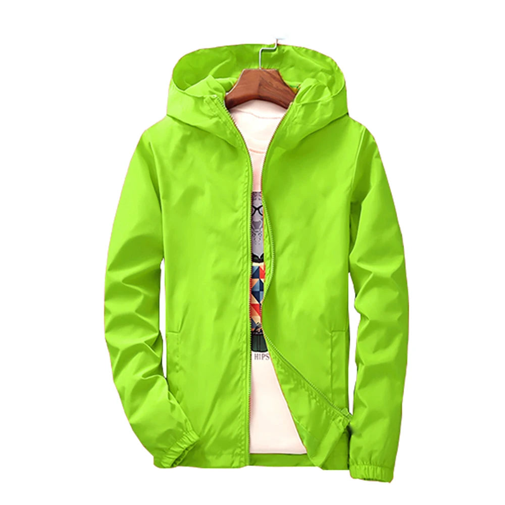 2025 Spring and Autumn New Youth Men's Fashion Casual Zipper Jacket Student Korean Edition Thin Top Solid Color Hooded Jacket