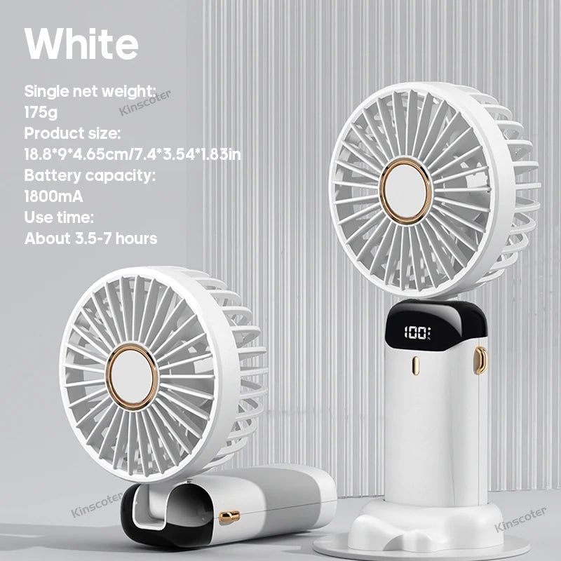 USB Handheld Mini Fan Foldable Portable Neck Hanging Fans 5 Speed USB Rechargeable Fan