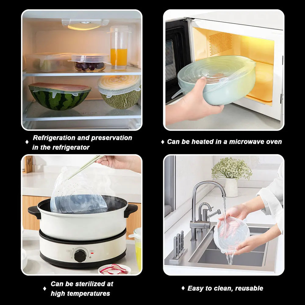 Silicone World Reusable Silicone Preservation Cover 6-piece