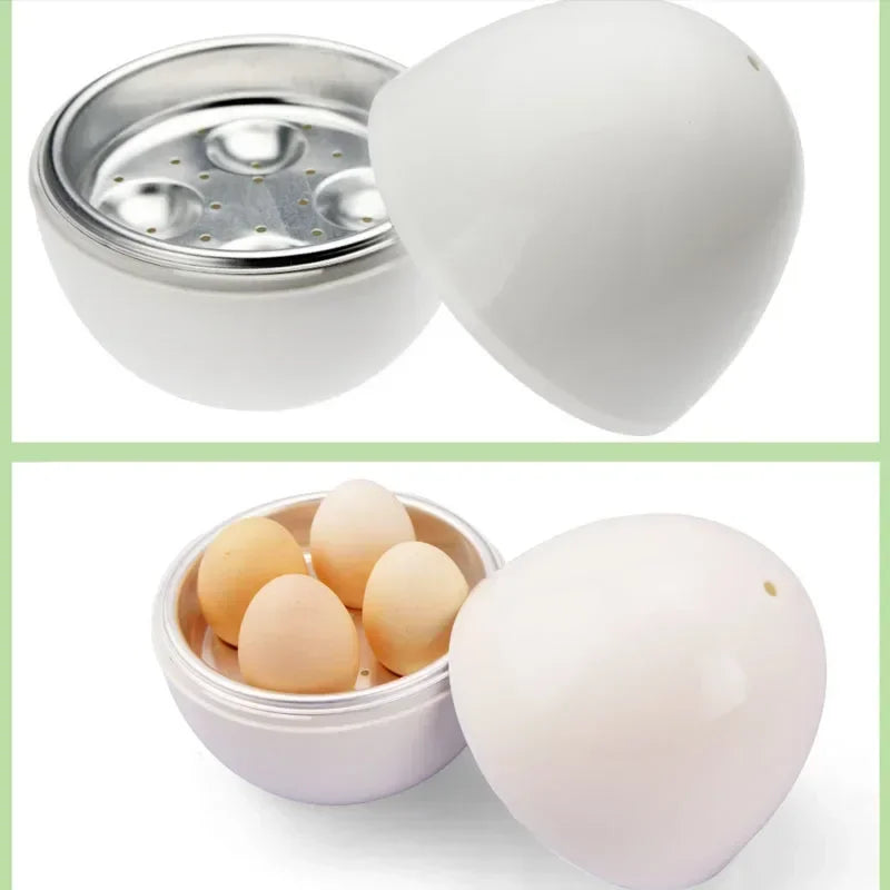 4-Egg Capacity Microwave Steamer Quick 5-Minute Cooking for Hard Or Soft Eggs Simple Fast Boiling Kitchen Tool