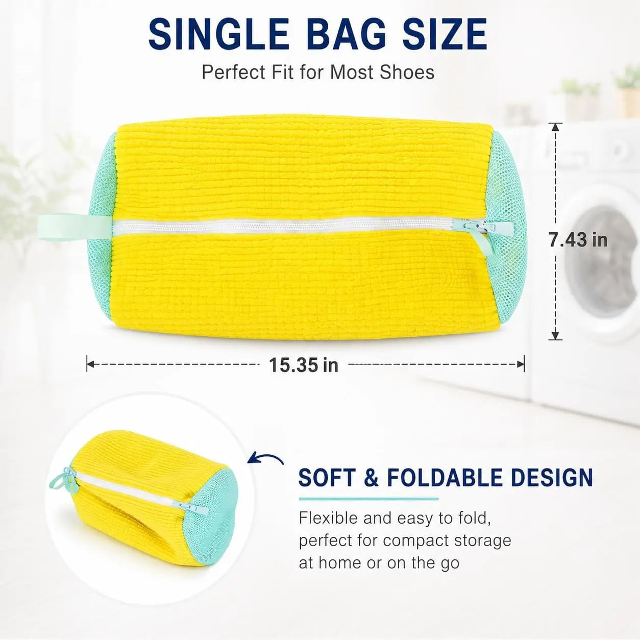 Shoe Washing Machine Bag, Laundry Bags for Washer & Dryer Deep Cleaning Machine for All Shoes Type Shoe Cleaning Bag with Zipper