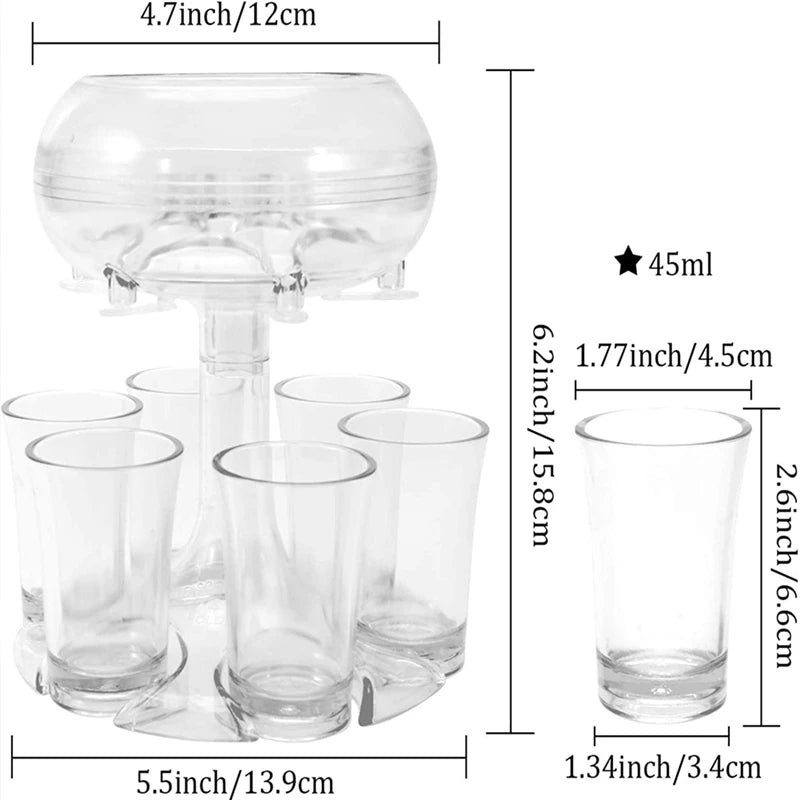 BAAG-6 Cups Glass Dispenser And Holder,Cups Dispenser For Filling Liquids,Multiple 6 Cups Dispenser,Bar Cups Dispenser