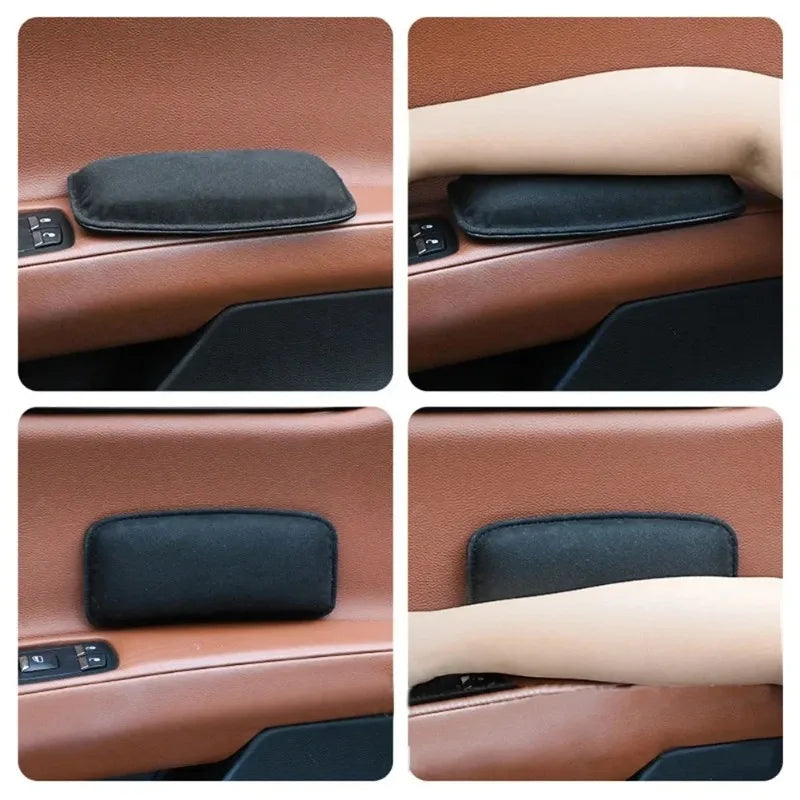 Comfortable Suede Car Pillow, Memory Foam Leg Pad for Auto Seat, Elastic Headrest Cushion Knee Support