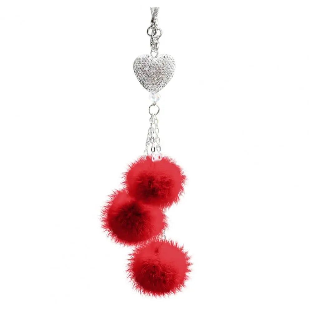 Fashion Diamond Car Accessorie Bling Hairball Pendant Auto Rearview Mirror Pendant Birthday Gift Auto Decoraction Ornaments