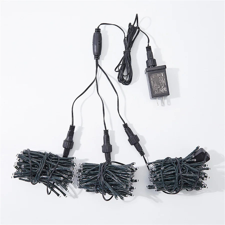 Creative 3 IN1 360LED Christmas Garland Meteor Shower String Light Outdoor Waterproof Icicle Fairy Lights for Holiday Tree Decor