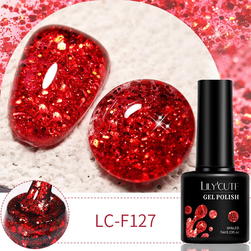 LILYCUTE 7ml 9D Cat Magnetic Gel Nail Polish Iridescent Magnet Semi