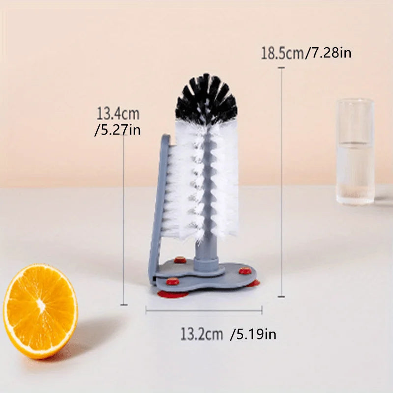 Cup Scrubber Glass Cleaner Lazy Bottles Brush Sink Kitchen Accessories 2 in 1 Drink Mug Wine Suction Cup Cleaning Brush Gadgets