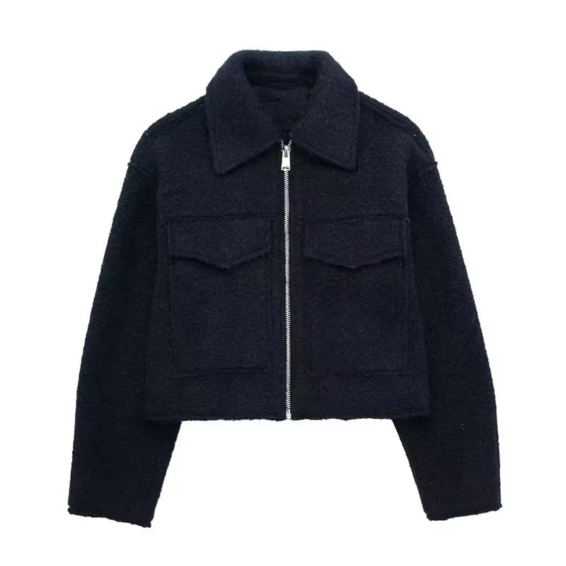 Willshela Women Vintage Zipper Jacket