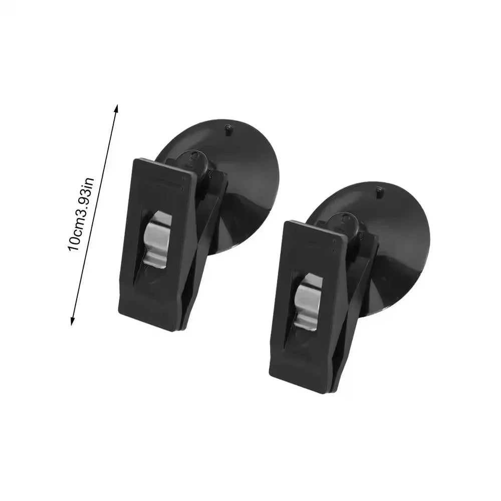 1 Pair Car Interior Window Clip Mount Suction Cap Clip Plastic Sucker Removable Holder For Sunshade Curtain Towel Ticket Y6F1