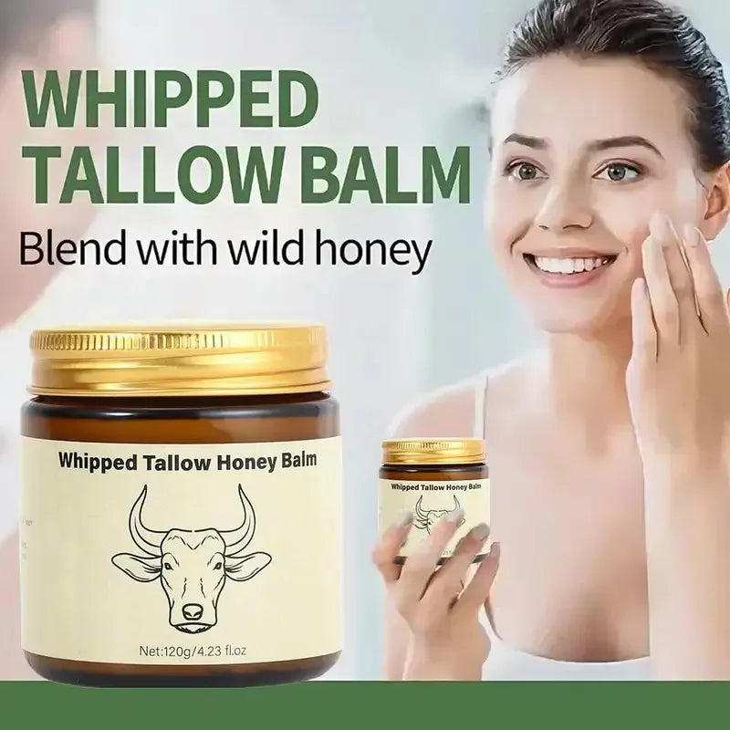 Beef Tallow Honey Moisturizer Cream - Deep Hydration Nourishing Brightening Redness Repair Pore Minimizer for Women Sensitive Dr