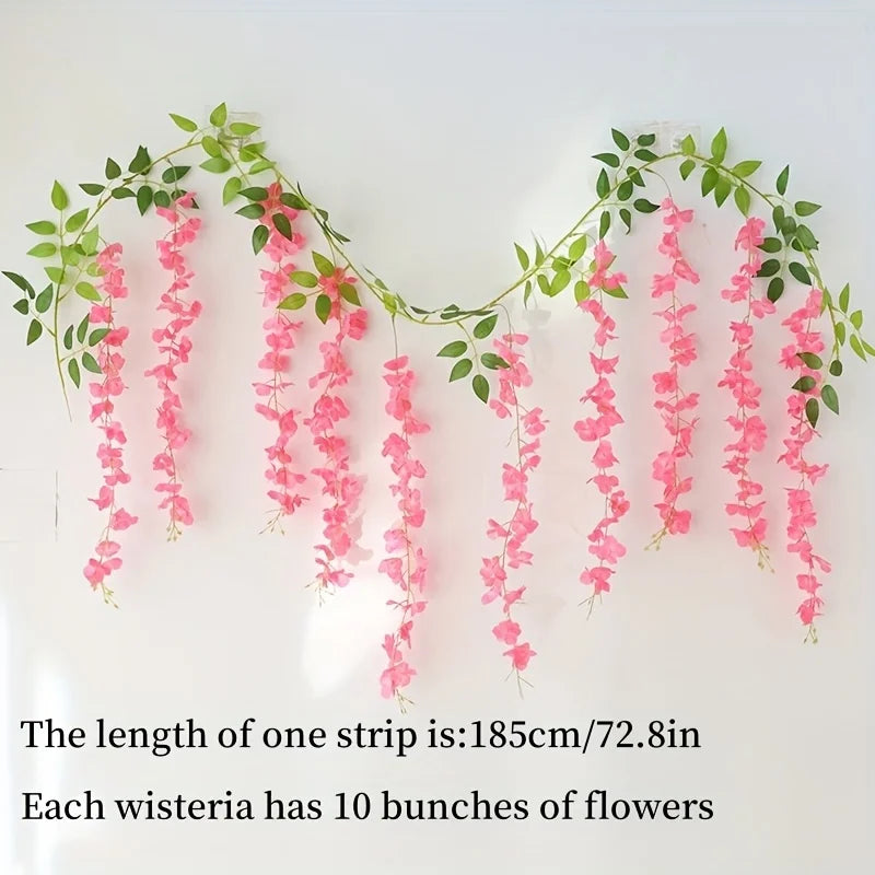 1 set artificial lavender vines, plastic fake flower strings, hanging garland decoration, suitable for weddings, Mother's Day
