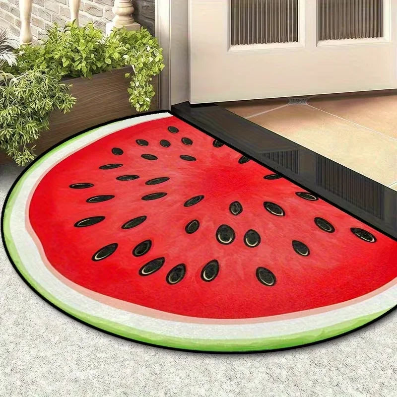 Lemon Patterned Rectangular Printed Floor Mat Suitable for Kitchen Corridors Bedrooms
