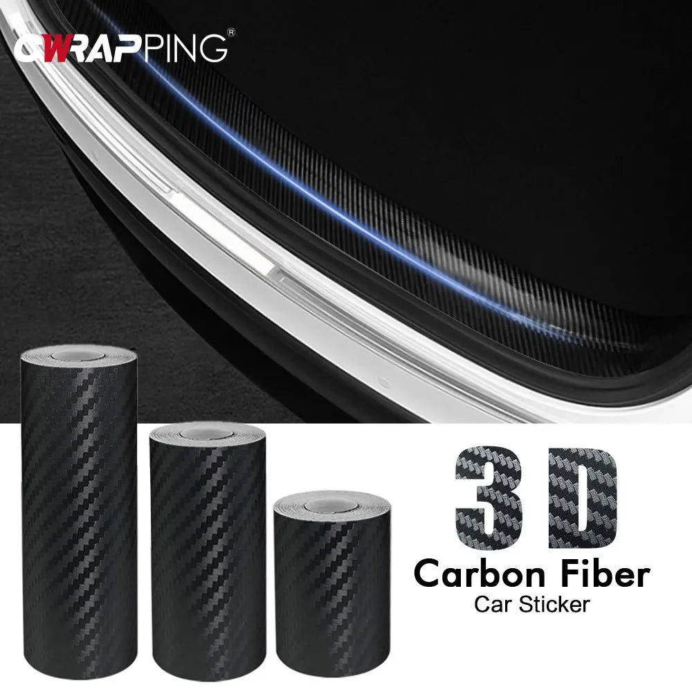 3D Carbon Fiber Car Sticker Anti-Scratch Waterproof Carbon Fiber Auto Door Sill Side Protector Stickers for Car Accessories