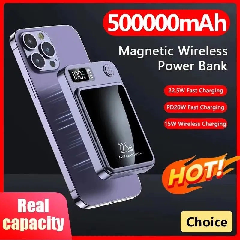 Magnetic Wireless Power Bank 50000mAh 22.5W Fast Charging External Battery Charger for Huawei Samsung iPhone PD 20W Powerbank
