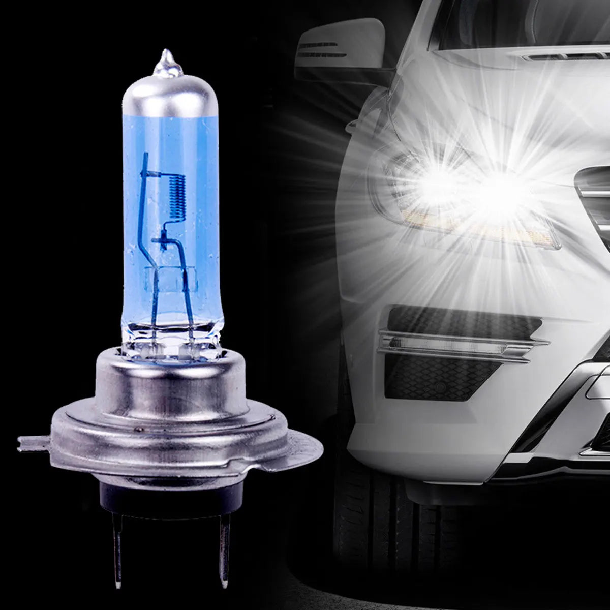 30/1PCS 100W 6000K H7 LED Headlight Super Brigh Daytime Running Lamp Light  Xenon White HALOGEN Car Fog Light Bulbs
