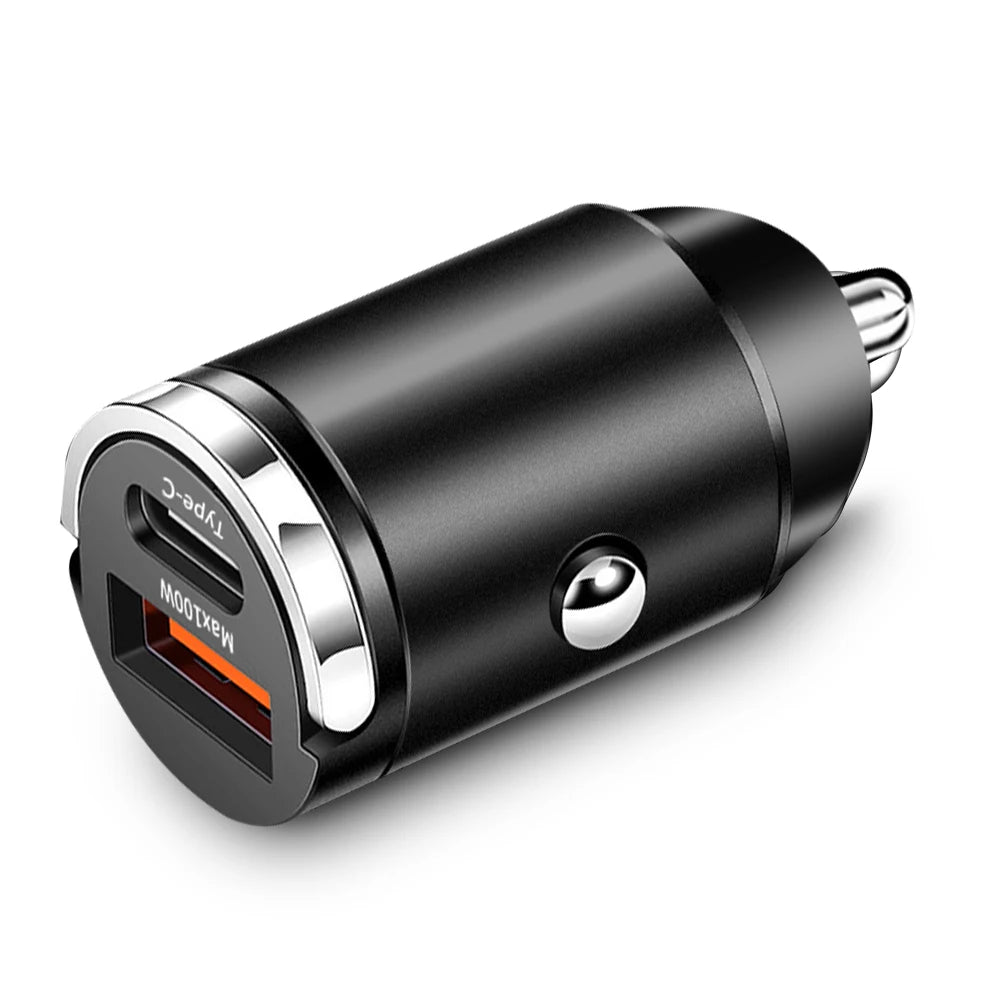 100W USB Car Charger Quick Charge Type C Car Phone Adapter For iPhone Samsung Xiaomi Huawei USB C Fast Charging Charger In Car