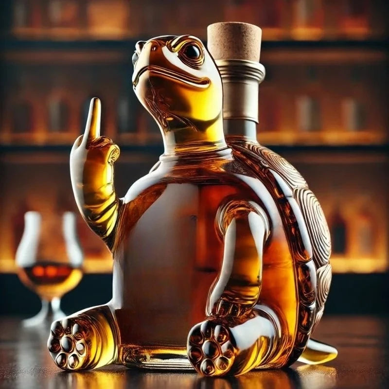 10Oz Funny Middle Finger Whiskey Glass Decanter Duck Turtle Dog Glass Whiskey Wine Bottle